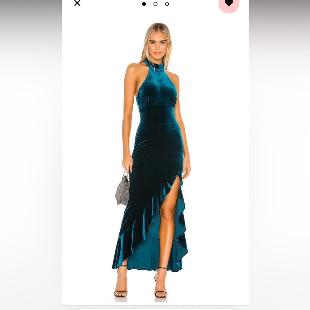 Ayla Maxi Dress in Deep Teal by Lovers + Friends, size small
